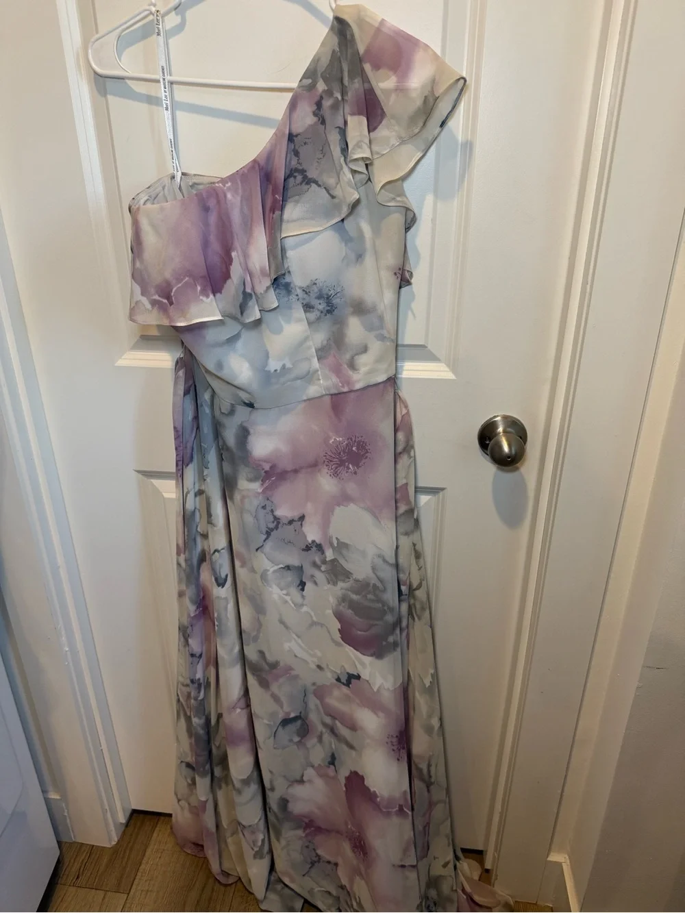 Mori Lee by Madeline Gardner 21503 White Smoke Floral Long Formal Dress Size 14
